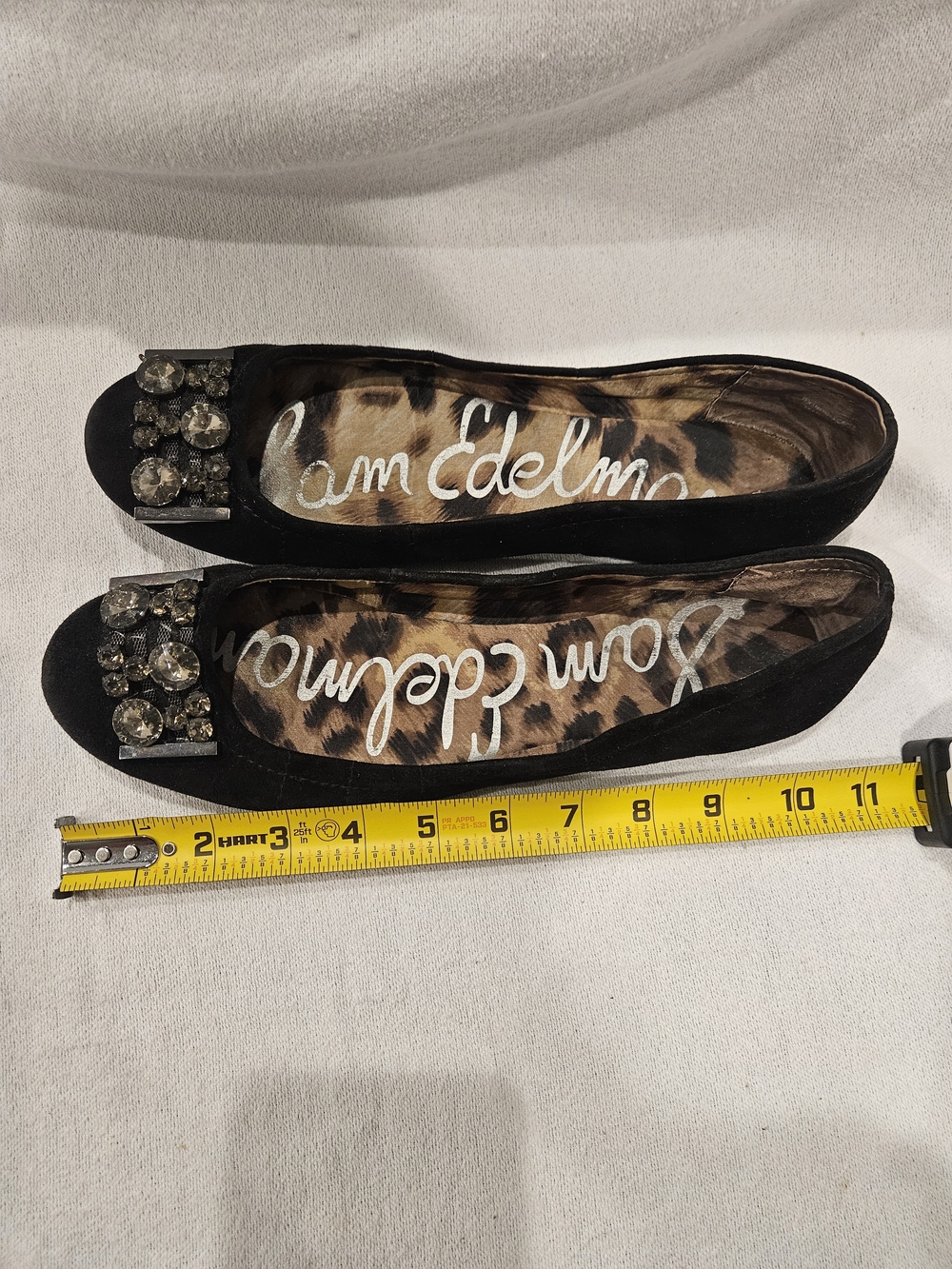 Sam Edelman Black Embellished Suede Ballet Flats - Picture 11 of 11